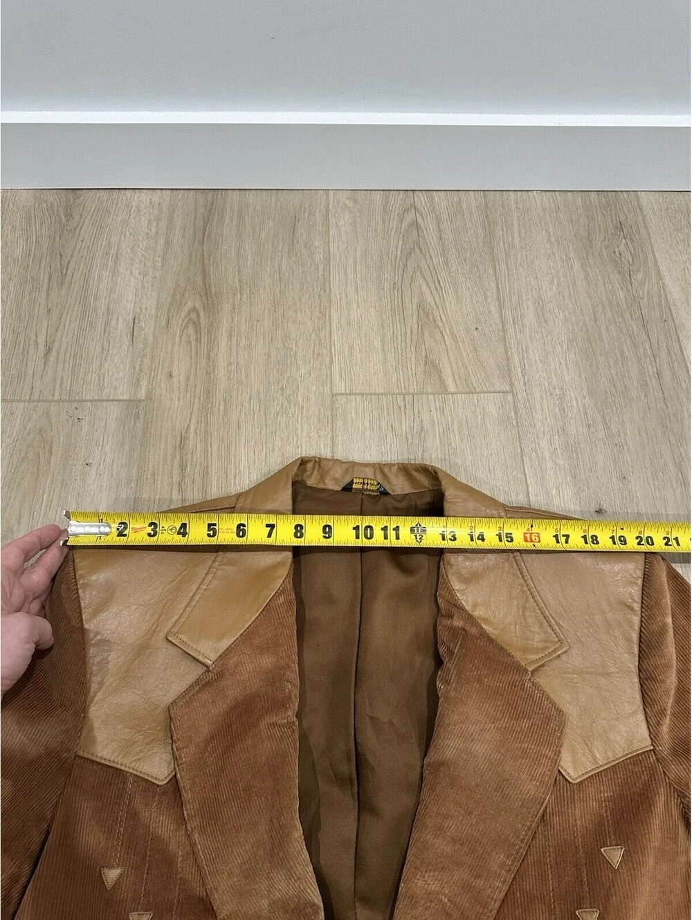 VTG Pioneer Wear Brown Corduroy Leather Cowboy Blazer Jacket Rockabilly Sz 48
